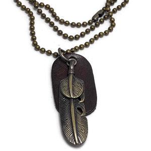 Shawnee Leather Dog Tag Necklace